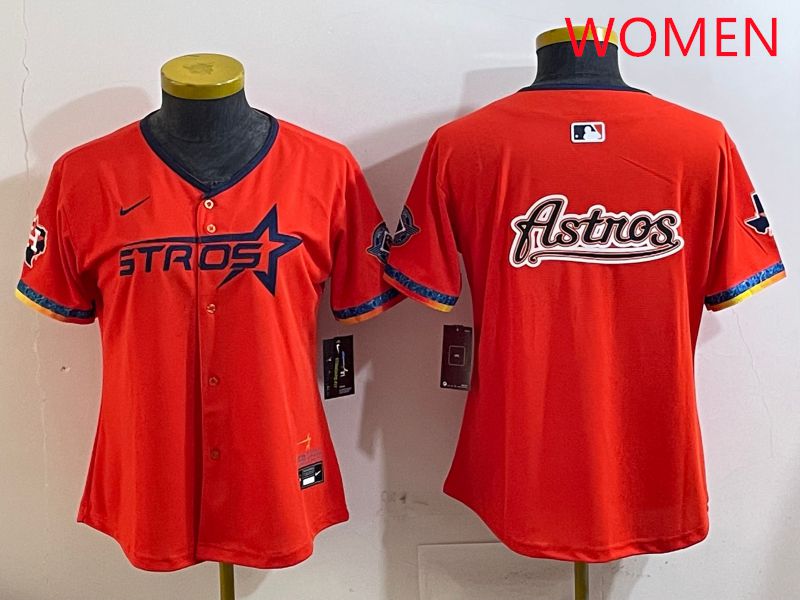 Women Houston Astros Blank Orange Fourth generation Joint Name 2025 Nike MLB Jersey style 10